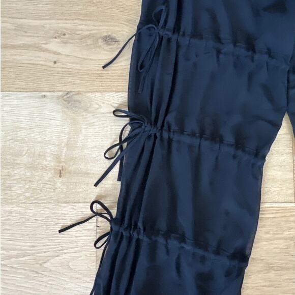 Khela - Back To Black Sheer Side Tie Pants in Black - Picture 3 of 7